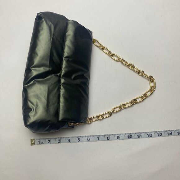 Anthropologie Metallic Green Puff Shoulder Bag - Picture 10 of 10